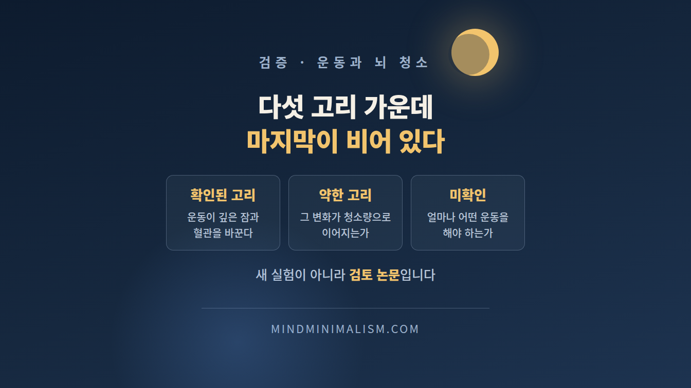 뇌 청소를 돕는다는 운동의 근거가 지금 서 있는 자리 썸네일