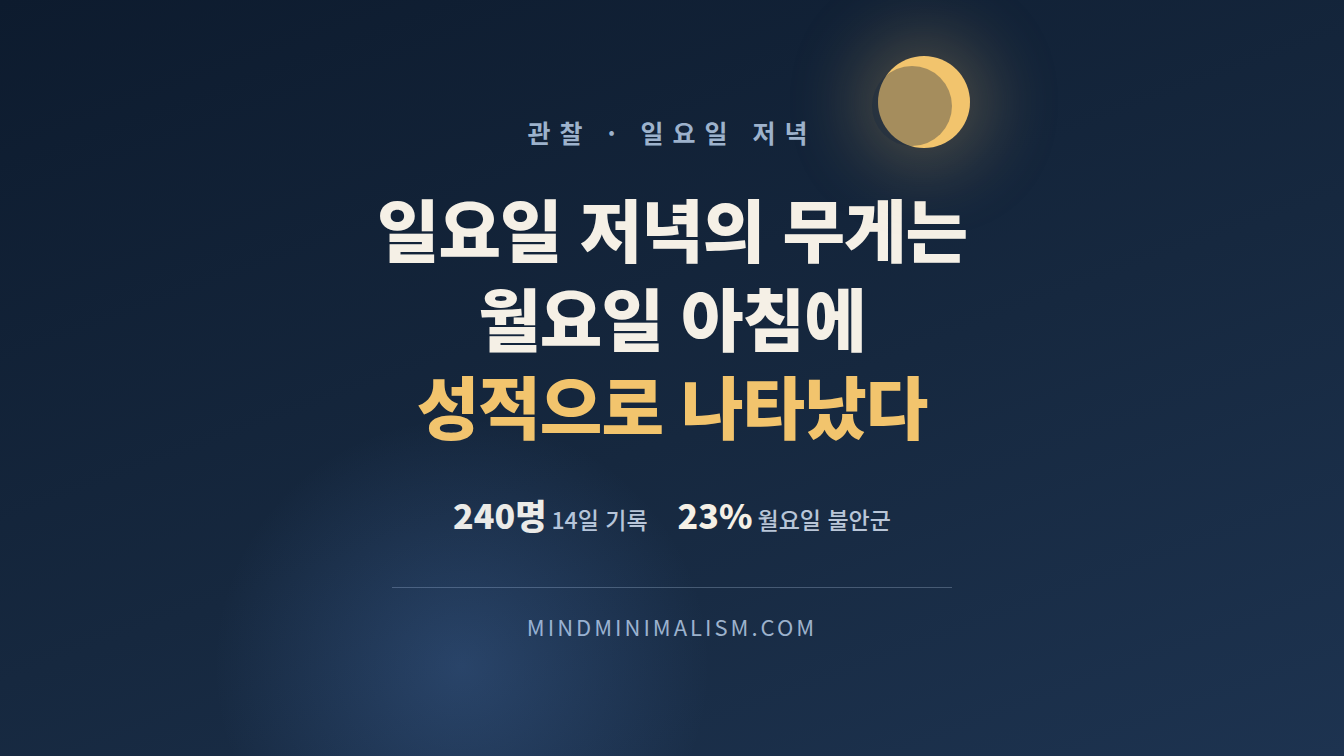 일요일 저녁이 무거워지는 이유와 몸에 남는 흔적 썸네일