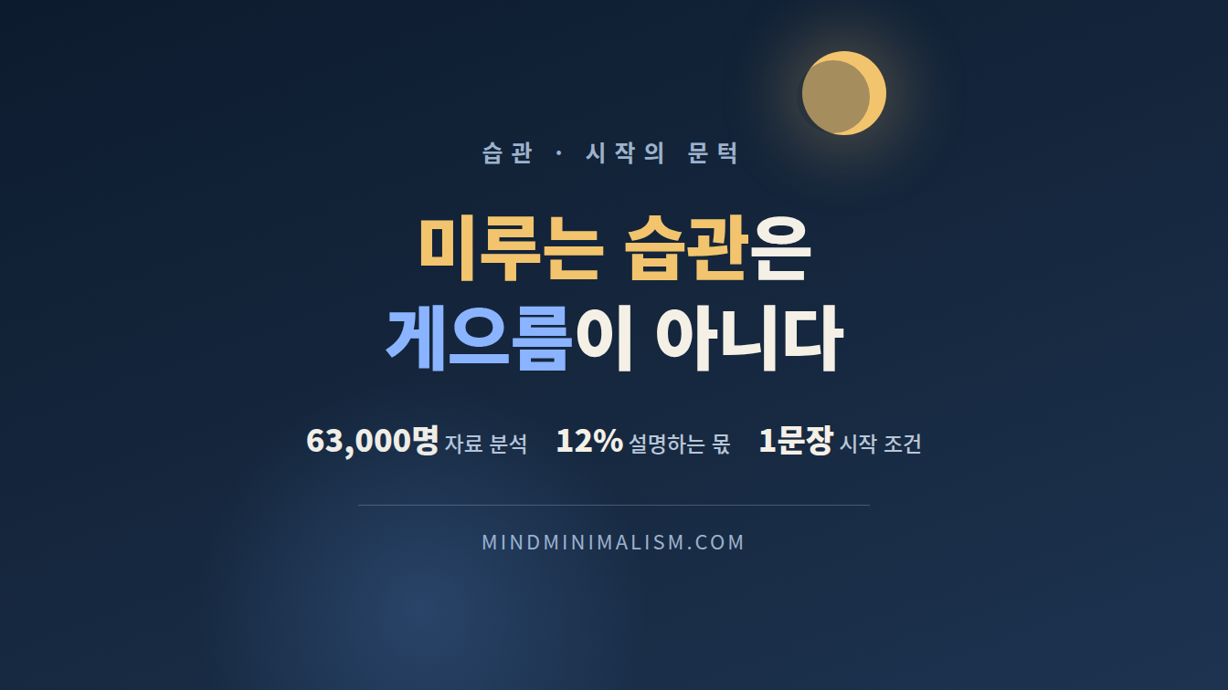 미루는 습관이 게으름이 아닌 이유와 시작하는 법 썸네일